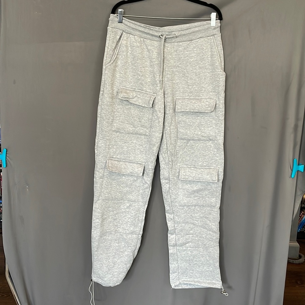 ☑️NWT BoohooMAN TALL baggy cargo jogger sweat pants. SZ. S